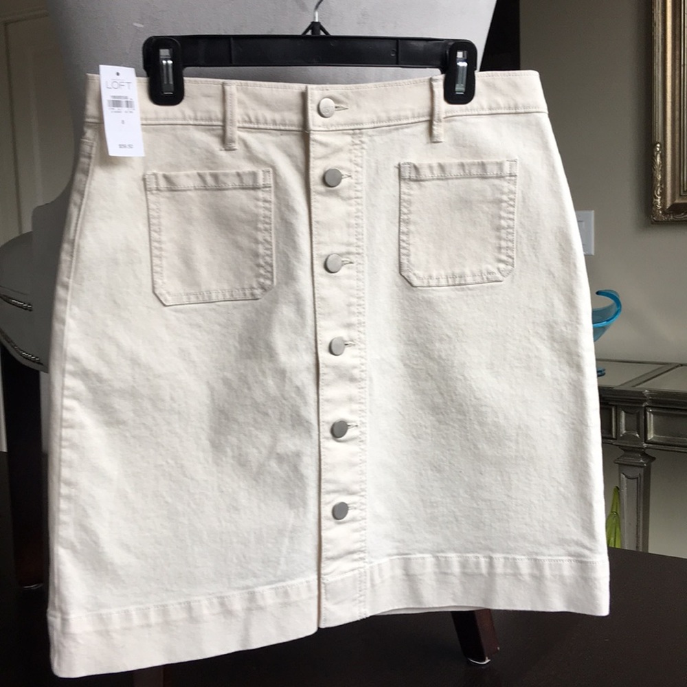 Off white jean skirt